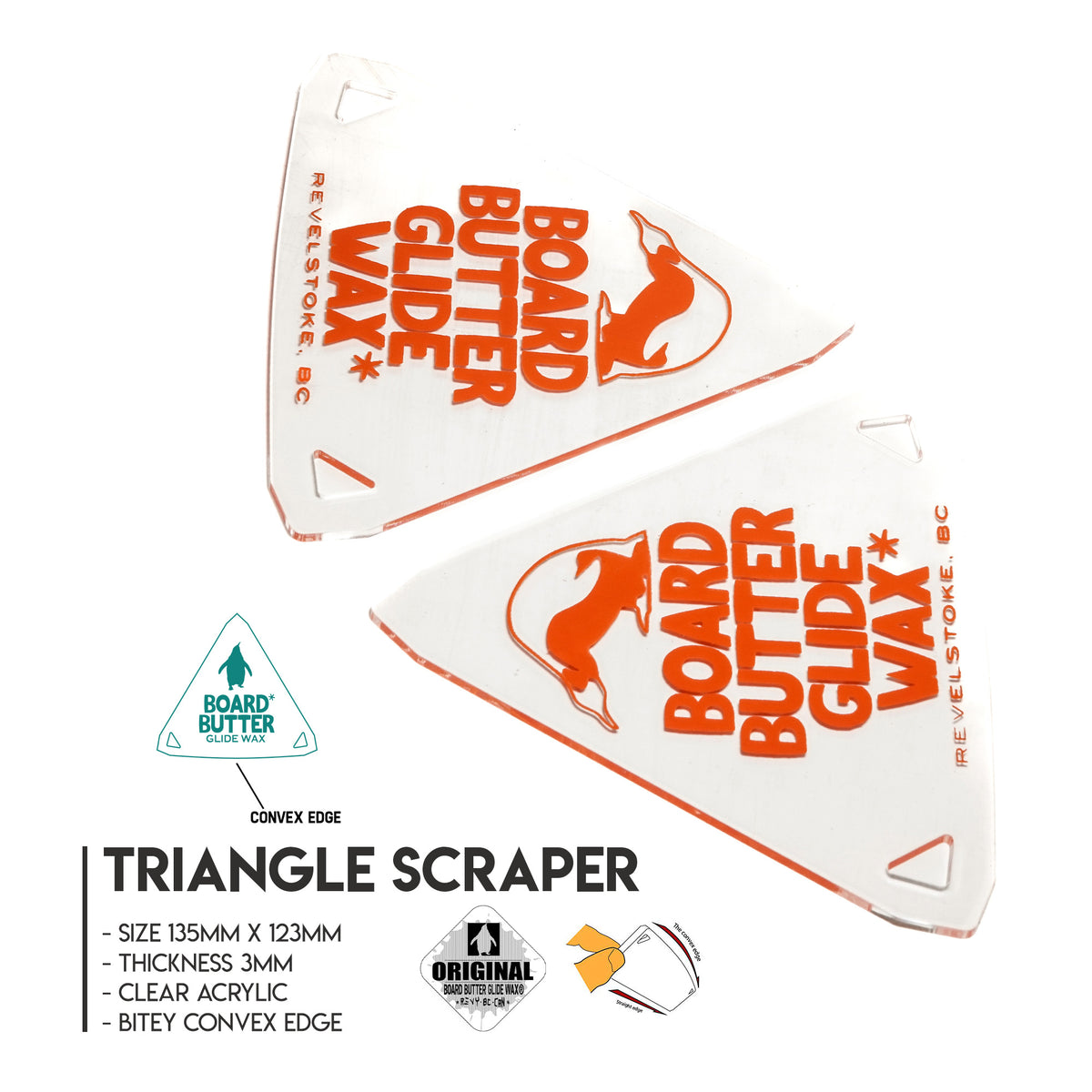 Board Butter Glide Wax Triangle Butter Knife Wax Scraper BOARD