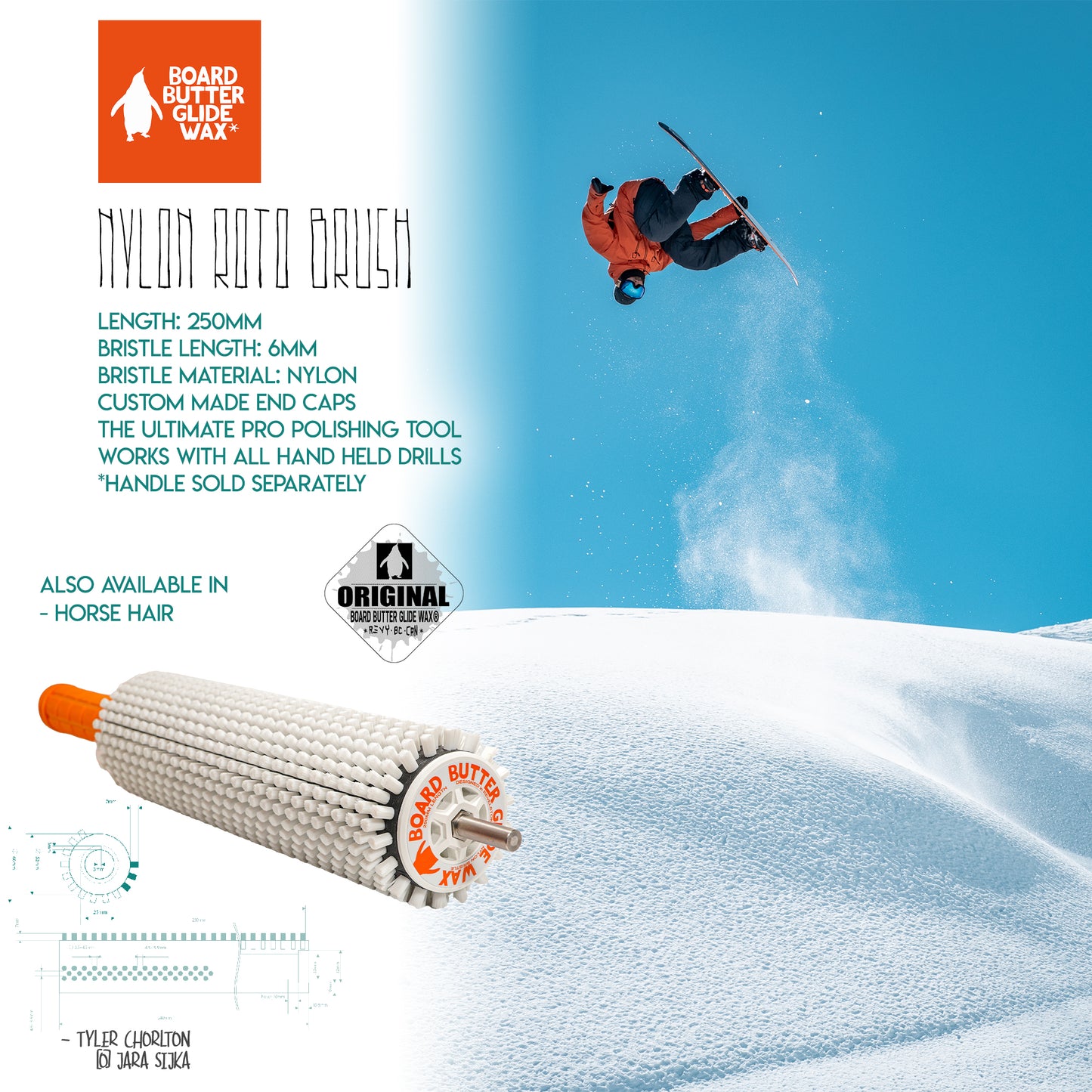 Board Butter Glide Wax - Nylon Roto Brush