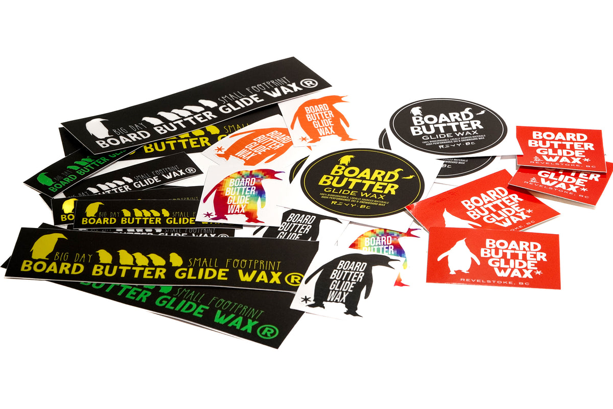 Board Butter Glide Wax 10 assorted stickers BOARD BUTTER GLIDE WAX